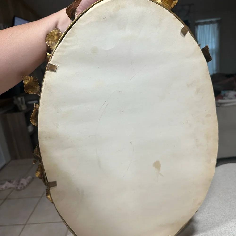 Antique Gold Leaf Oval Mirror